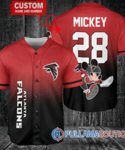 Mickey x Atlanta Falcons Custom Baseball Jersey Red