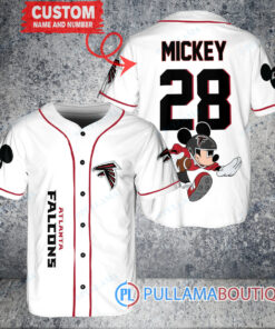 Mickey x Atlanta Falcons Custom Baseball Jersey White