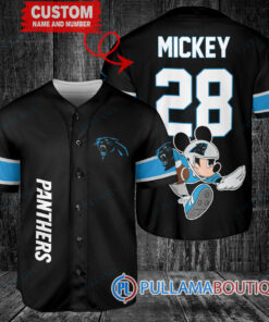 Mickey x Carolina Panthers Custom Baseball Jersey Black