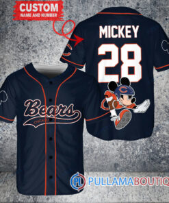 Mickey x Chicago Bears Custom Baseball Jersey Navy