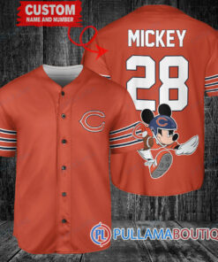 Mickey x Chicago Bears Custom Baseball Jersey Orange