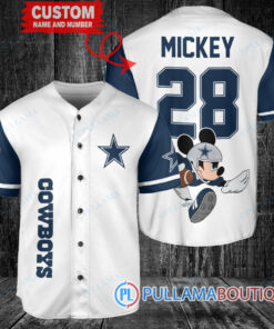 Mickey x Dallas Cowboys Custom Baseball Jersey White