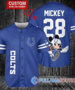 Mickey x Indianapolis Colts Custom Baseball Jersey Royal