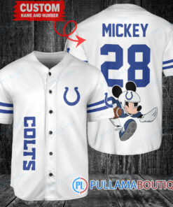 Mickey x Indianapolis Colts Custom Baseball Jersey White