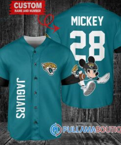 Mickey x Jacksonville Jaguars Custom Baseball Jersey Teal