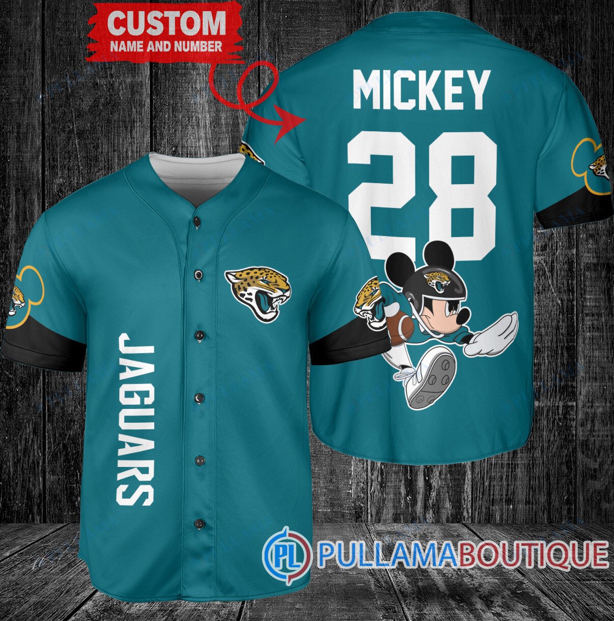 Mickey x Green Bay Packers Custom Baseball Jersey Green