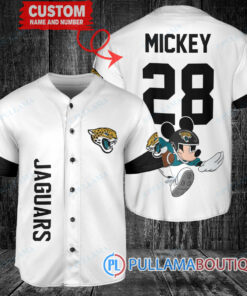 Mickey x Jacksonville Jaguars Custom Baseball Jersey White