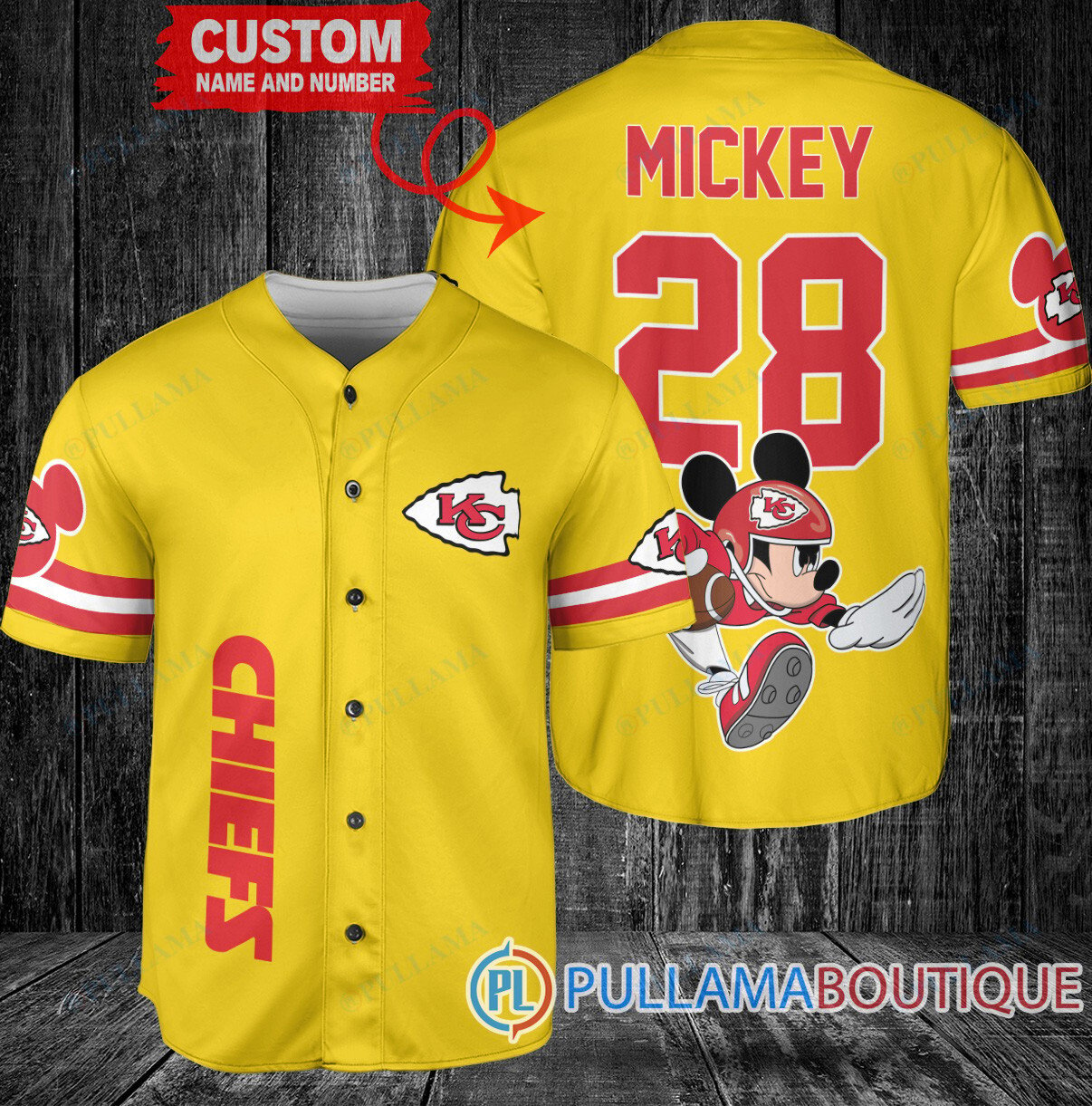 Mickey x Los Angeles Rams Custom Baseball Jersey Royal Military