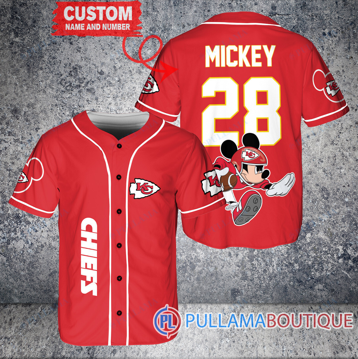 Mickey x New York Giants Custom Baseball Jersey Royal