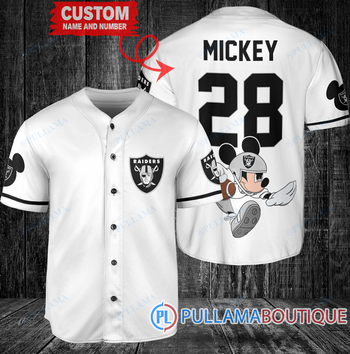 Mickey x Dallas Cowboys Custom Baseball Jersey Navy Stripe