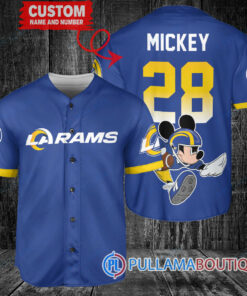 Mickey x Los Angeles Rams Custom Baseball Jersey Royal