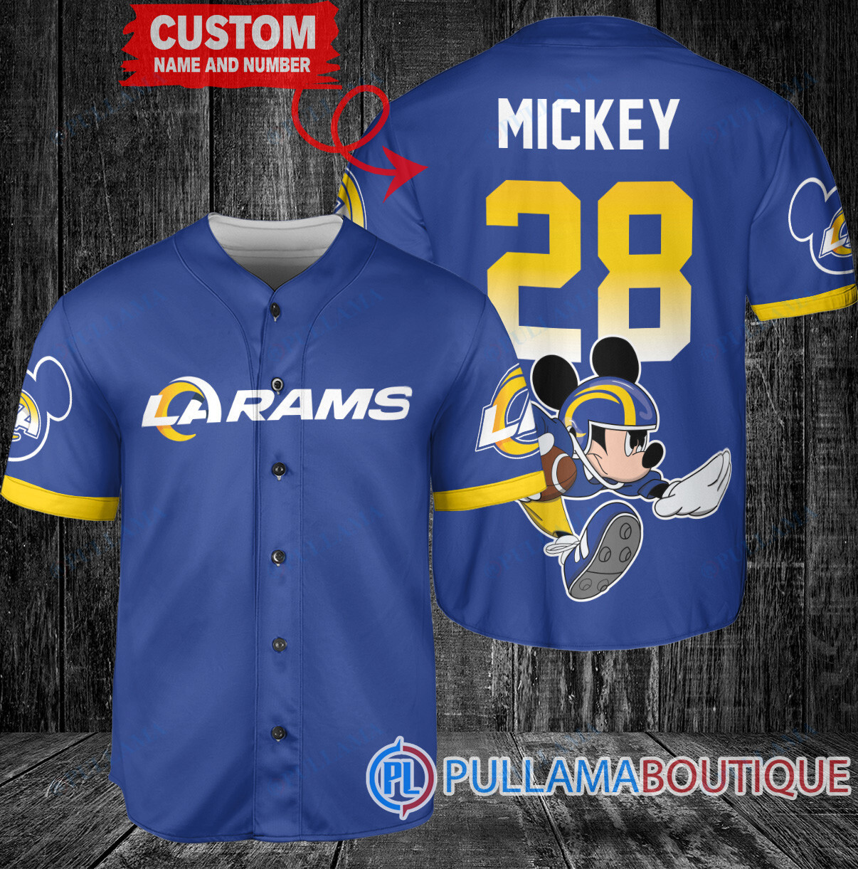 Mickey x Detroit Lions Custom Baseball Jersey Orange