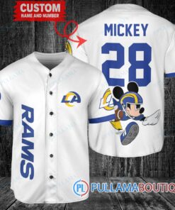 Mickey x Los Angeles Rams Custom Baseball Jersey White