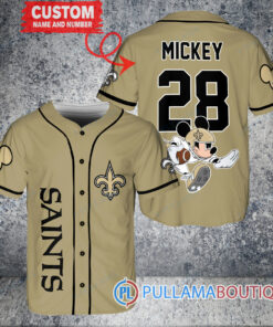 Mickey x New Orleans Saints Custom Baseball Jersey Sand