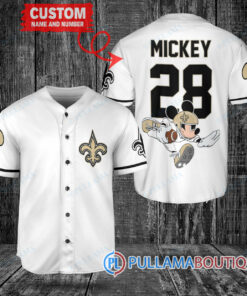 Mickey x New Orleans Saints Custom Baseball Jersey White