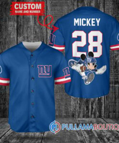 Mickey x New York Giants Custom Baseball Jersey Royal