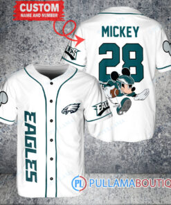 Mickey x Philadelphia Eagles Custom Baseball Jersey White