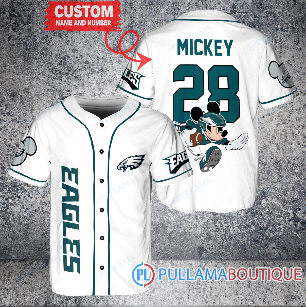 Mickey x Cincinnati Bengals Custom Baseball Jersey White