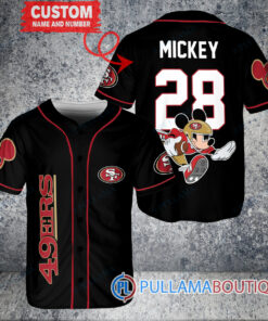 Mickey x San Francisco 49ers Custom Baseball Jersey Black