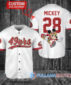 Mickey x San Francisco 49ers Custom Baseball Jersey White