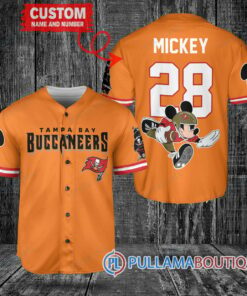 Mickey x Tampa Bay Buccaneers Custom Baseball Jersey Orange