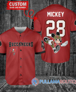 Mickey x Tampa Bay Buccaneers Custom Baseball Jersey Red