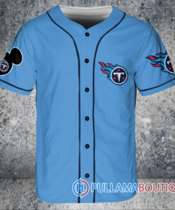 Mickey x Tennessee Titans Custom Baseball Jersey Blue