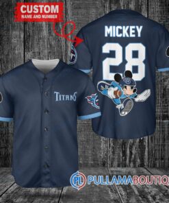 Mickey x Tennessee Titans Custom Baseball Jersey Navy