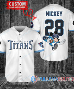 Mickey x Tennessee Titans Custom Baseball Jersey White