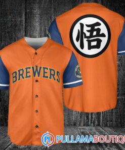 Milwaukee Brewers Dragon Ball Z Goku Baseball Jersey