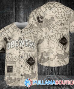 Milwaukee Brewers Harry Potter The Marauders Map Baseball Jersey