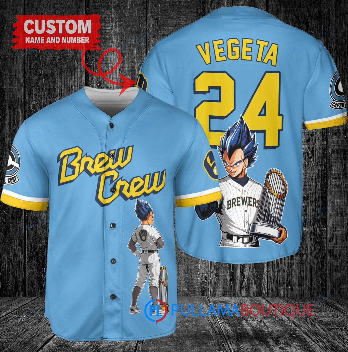 Houston Astros x Vegeta Super Saiyan Dragon Ball Z with Trophy Custom Baseball Jersey Gray