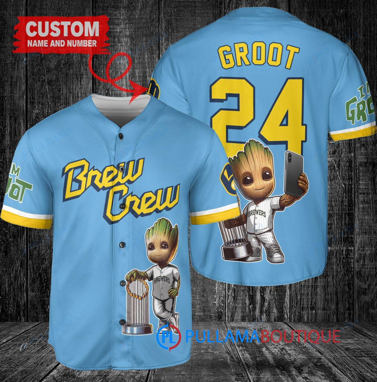 Chicago White Sox x Baby Groot Marvel Guardians Of The Galaxy with Trophy Custom Baseball Jersey White