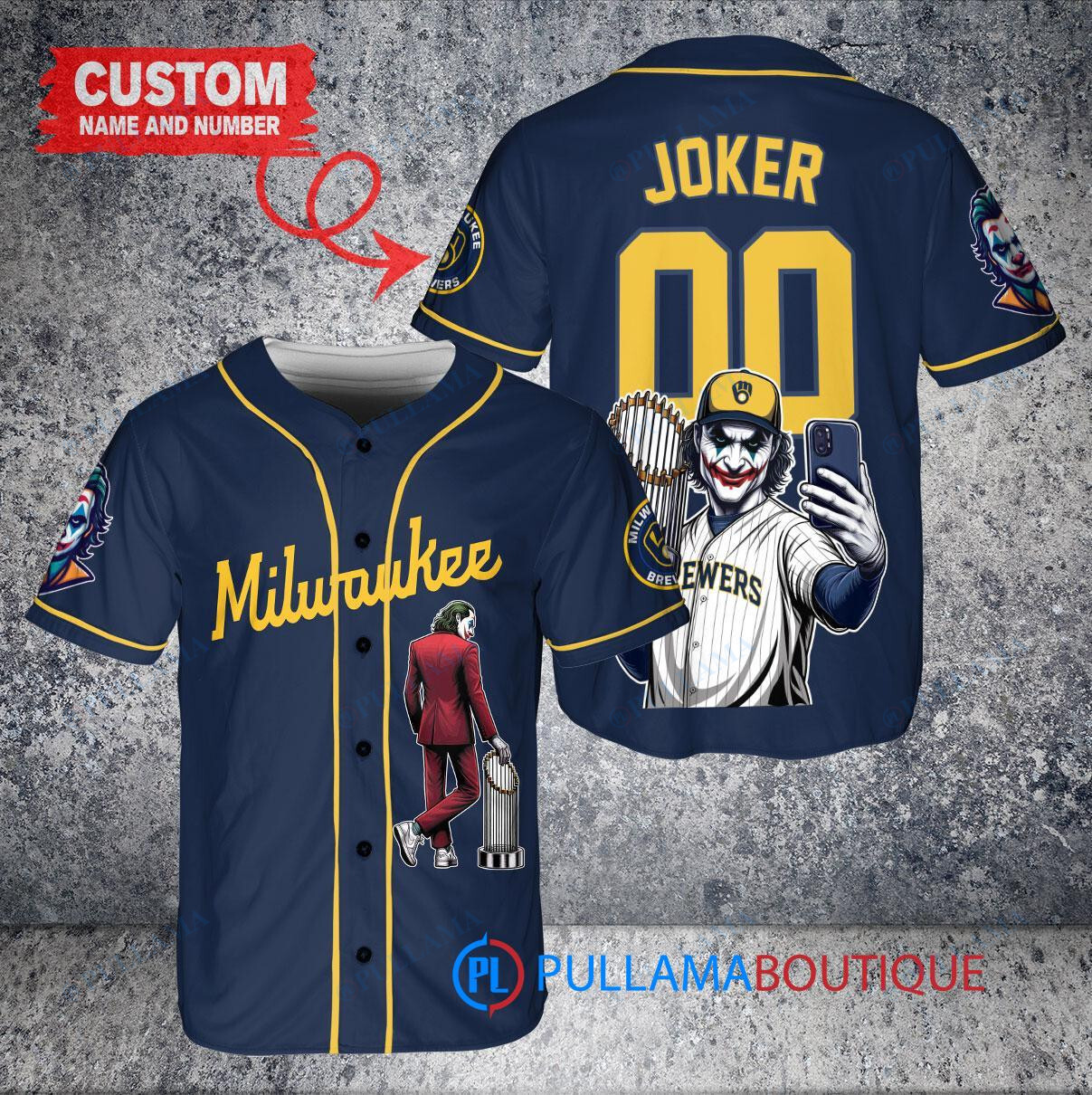 Detroit Tigers x Joker DC Comics with Trophy Custom Baseball Jersey Gray