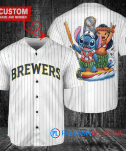 Milwaukee Brewers x Lilo & Stitch with Trophy Baseball Jersey White