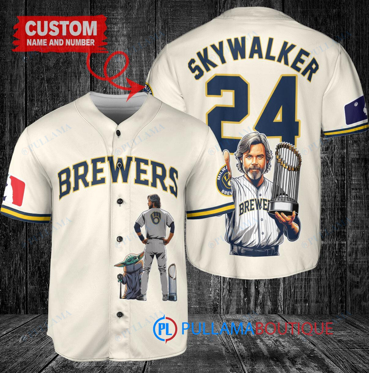 Pittsburgh Pirates x Luke Skywalker Star Wars with Trophy Custom Baseball Jersey White