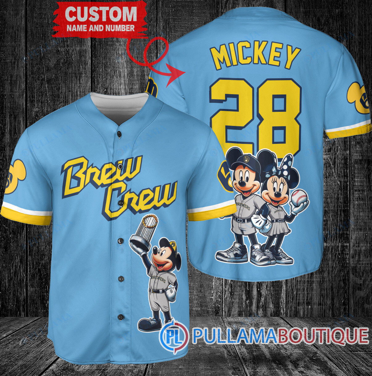 Oakland Athletics x Mickey and Minnie with Trophy Baseball Jersey White