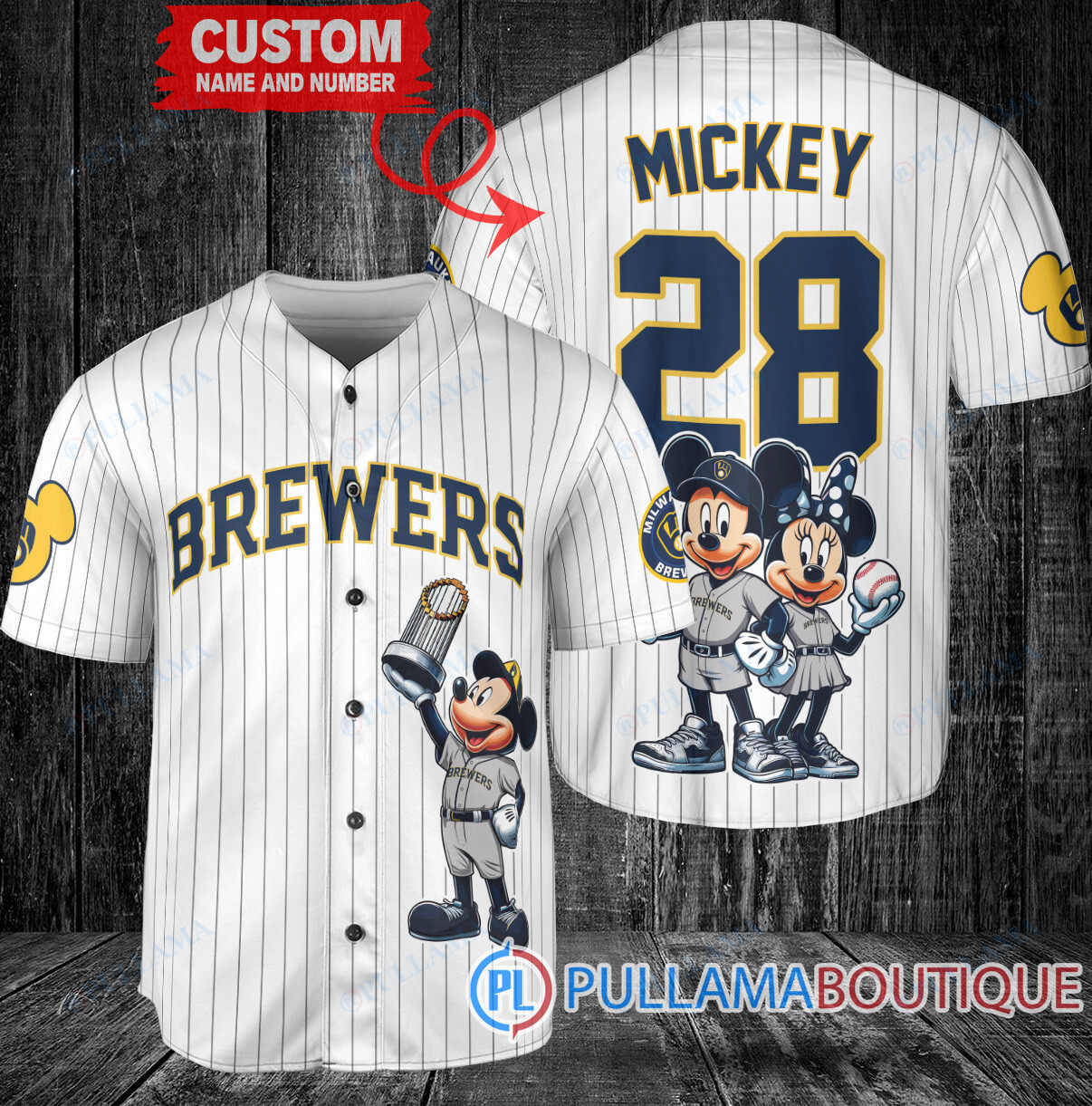 Cincinnati Reds x Mickey and Minnie with Trophy Baseball Jersey Black 2023 City Connect