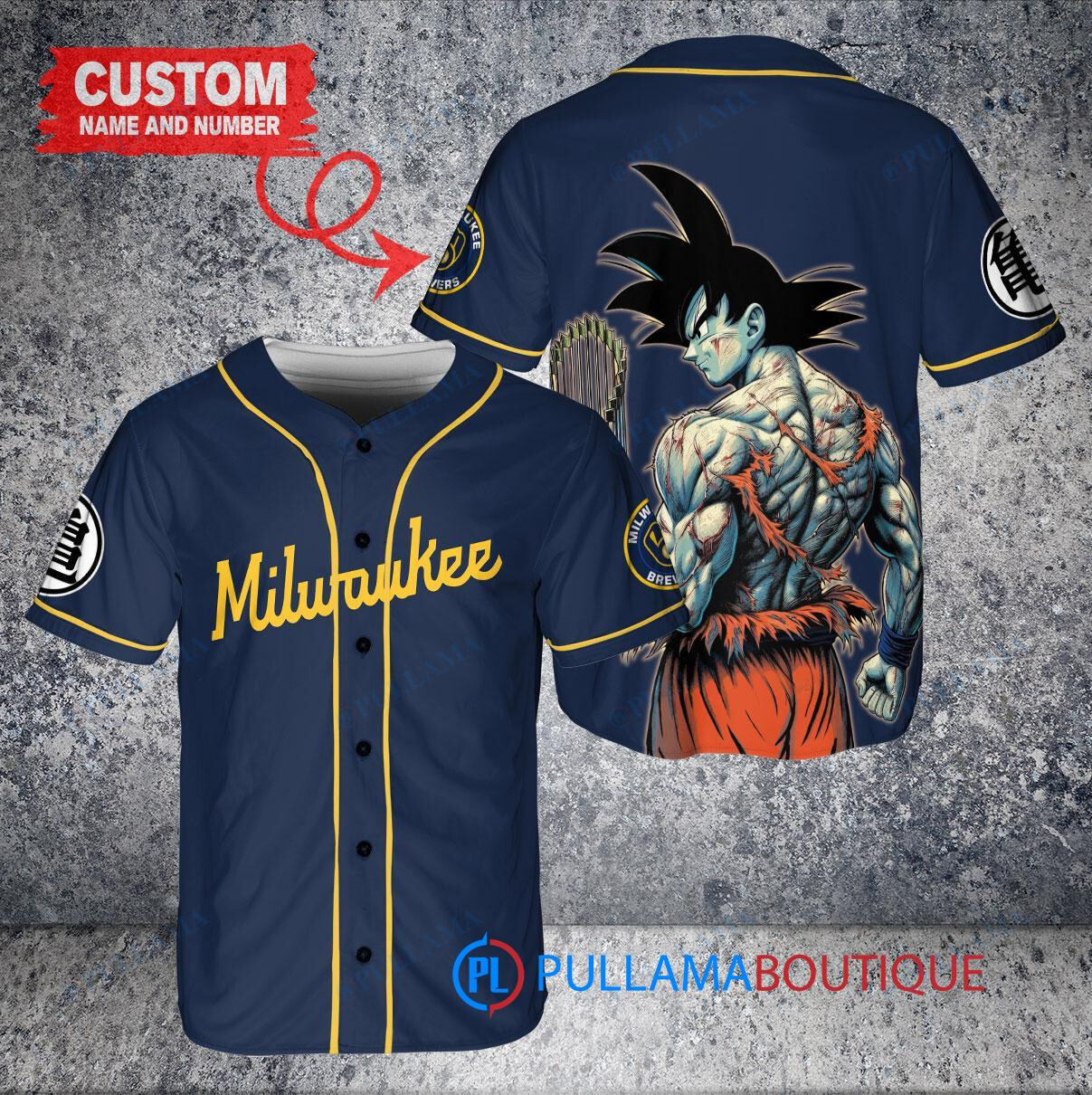 Cleveland Guardians x Son Goku Kakarot Super Saiyan Dragon Ball Z with Trophy Baseball Jersey Gray