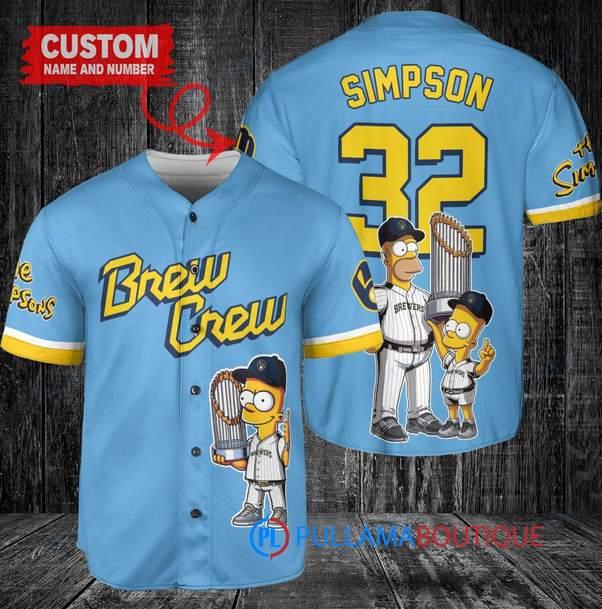 Seattle Mariners x The Simpsons Bart Simpson, Homer Simpson, Lisa Simpson with Trophy Custom Baseball Jersey Royal City Connect