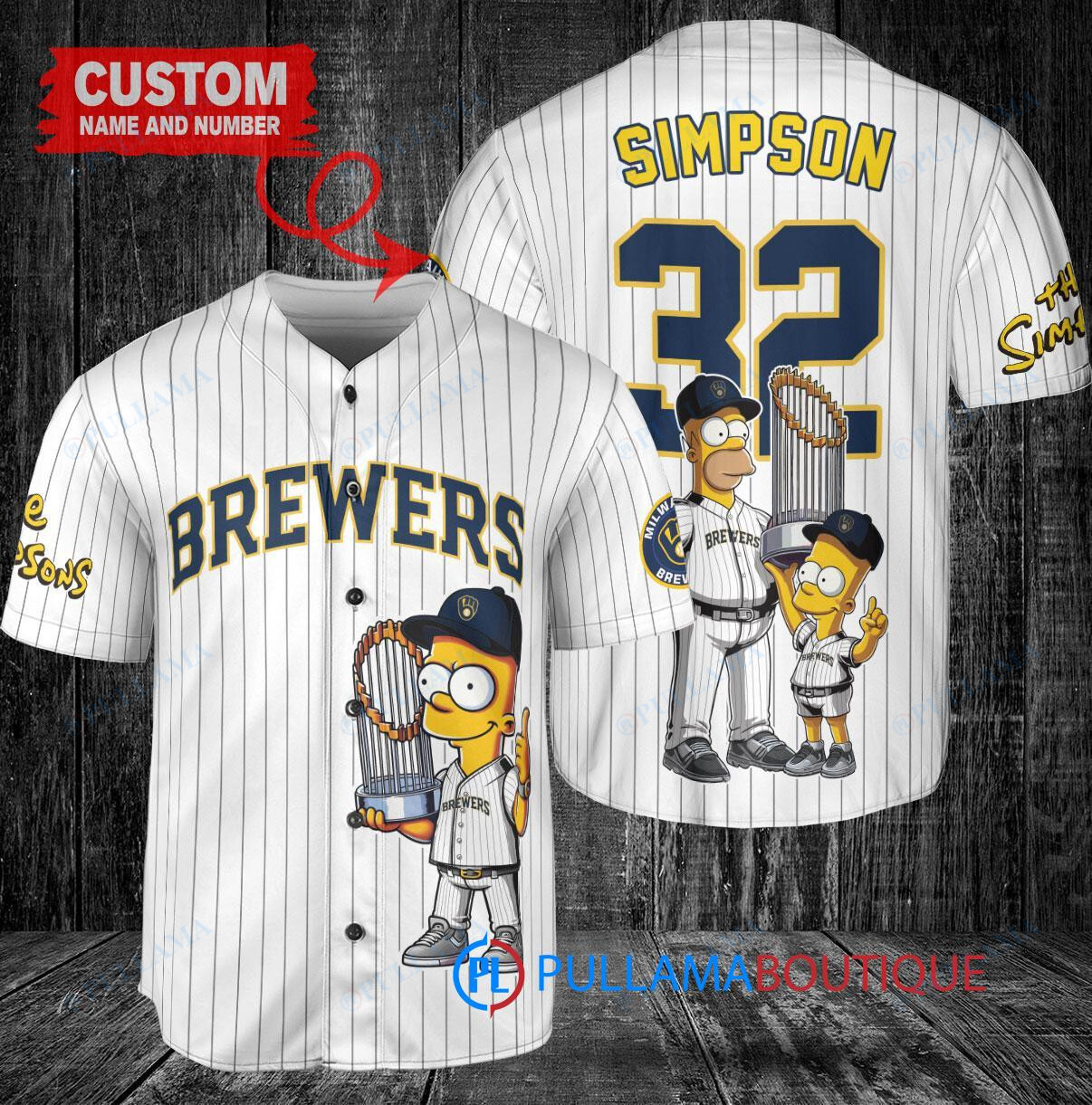 Arizona Diamondbacks x The Simpsons Bart Simpson, Homer Simpson with Trophy Custom Baseball Jersey Sand