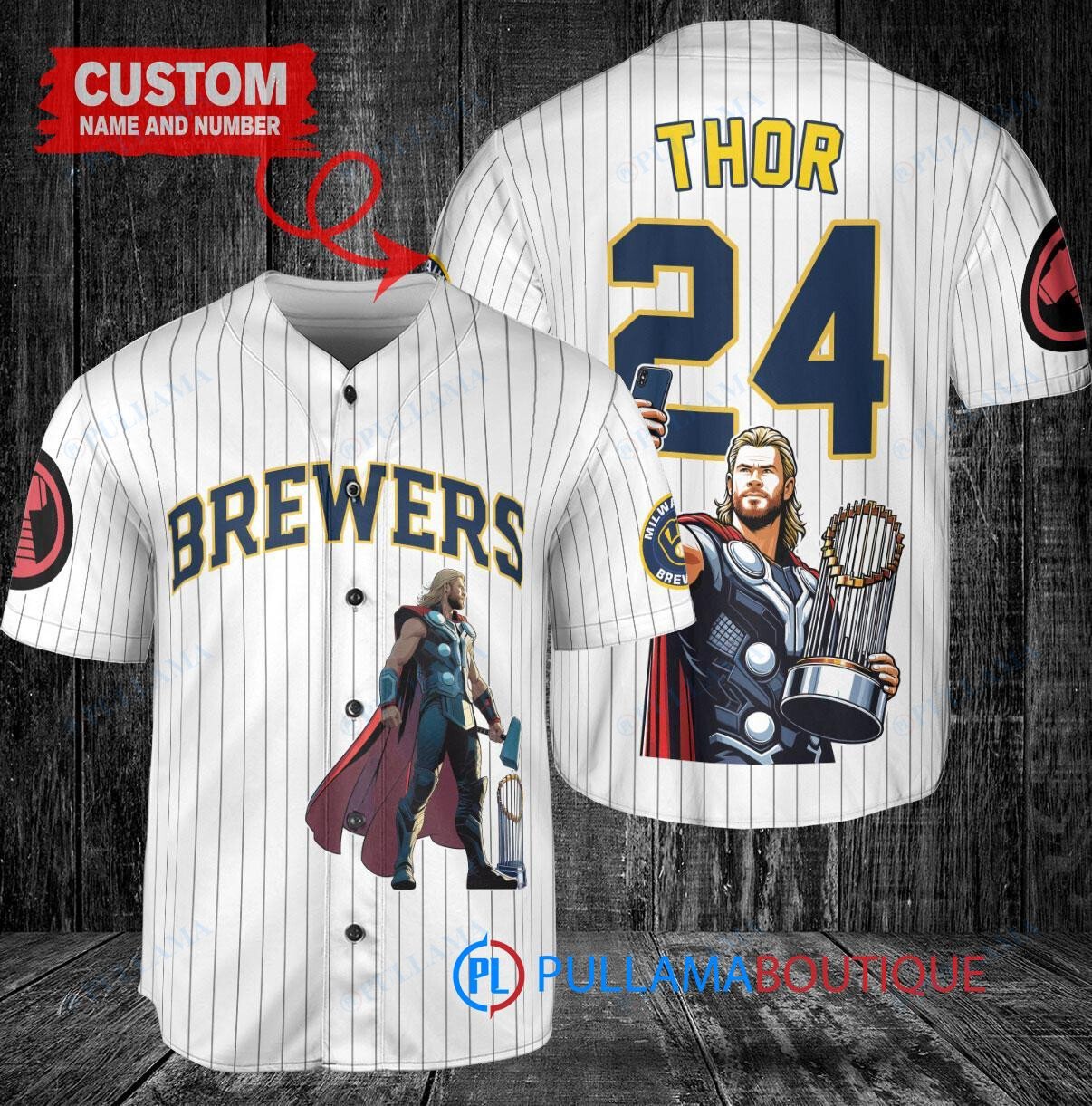 Baltimore Orioles x Thor Marvel with Trophy Custom Baseball Jersey Orange