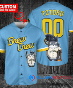 Milwaukee Brewers x Totoro Studio Ghibli Baseball Jersey Blue City Connect