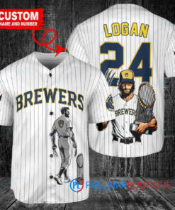 Milwaukee Brewers x Wolverine Logan with Trophy Custom Baseball Jersey White