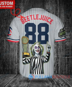 Minnesota Twins x Beetlejuice Halloween with World Series Trophy Custom Baseball Jersey Gray Road