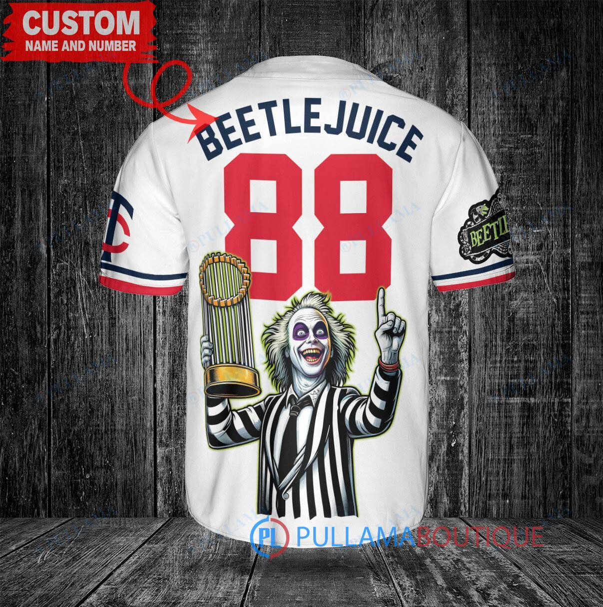 Arizona Diamondbacks Beetlejuice Halloween World Series Trophy Baseball Jersey Sand