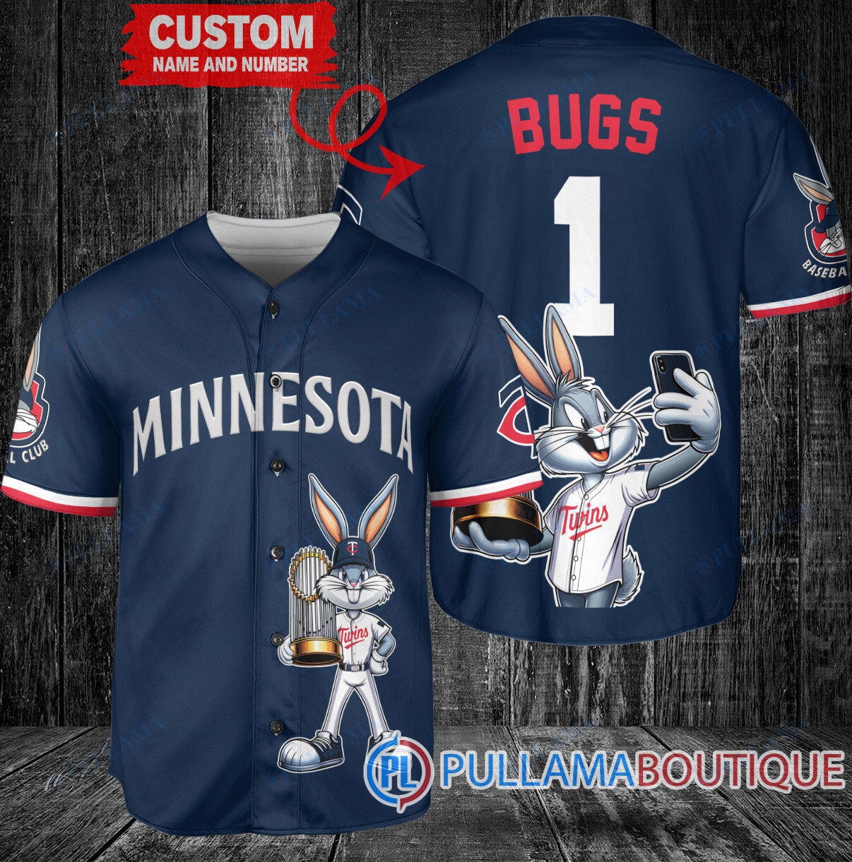 Cincinnati Reds x Bugs Bunny with Trophy Baseball Jersey Black 2023 City Connect