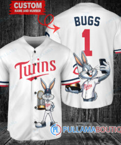 Minnesota Twins x Bugs Bunny with Trophy Baseball Jersey White