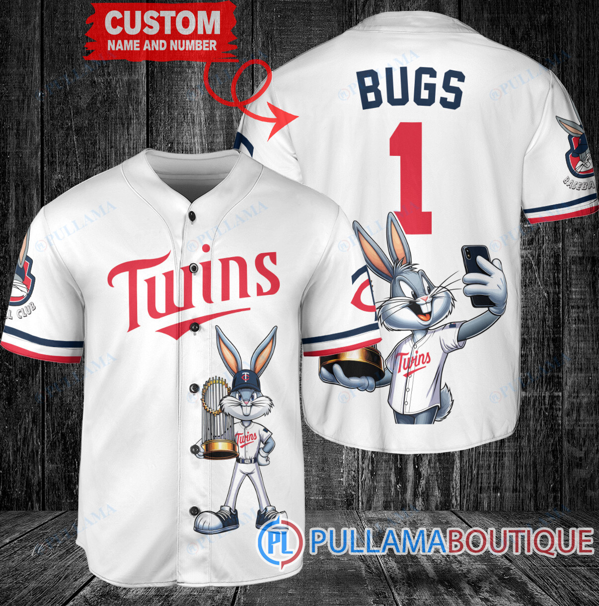 San Francisco Giants x Bugs Bunny with Trophy Baseball Jersey Cream