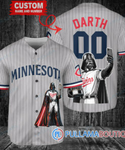 Minnesota Twins x Darth Vader Star Wars with Trophy Baseball Jersey Gray Road